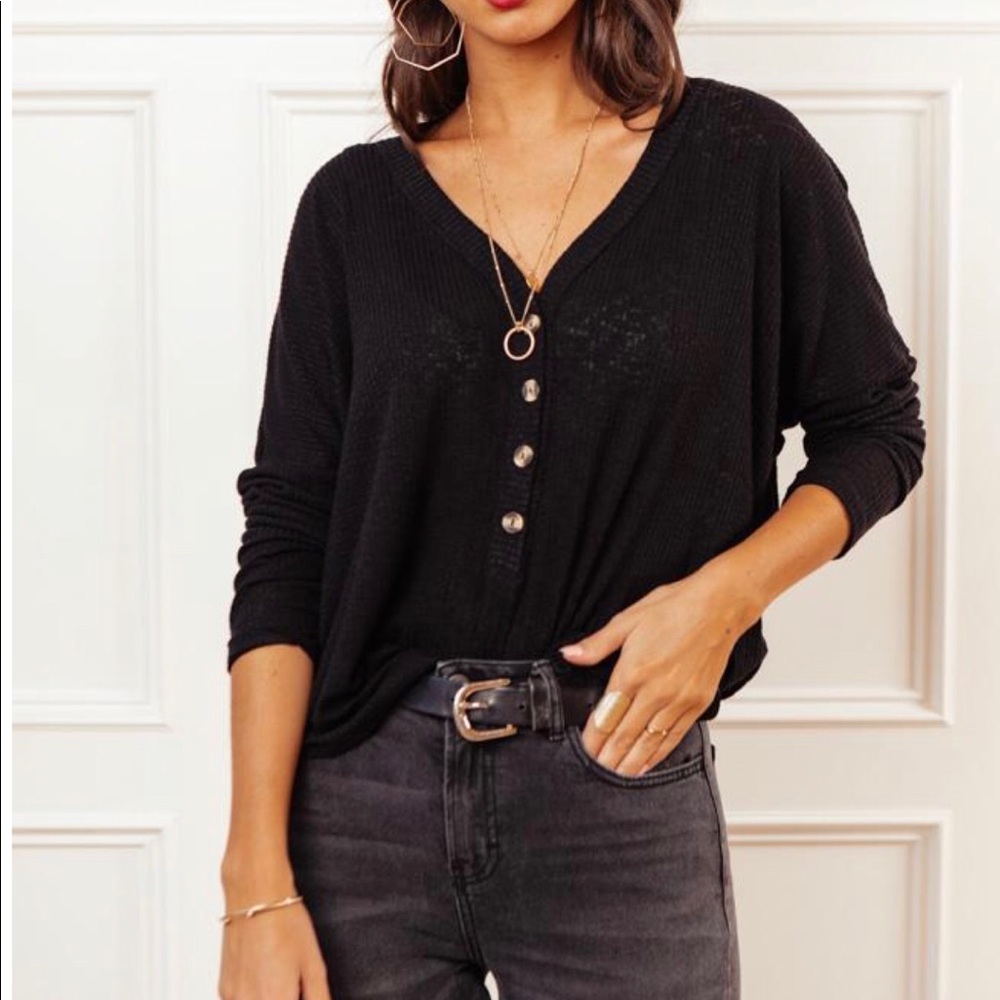 Bohme Khloe Henley Black Top